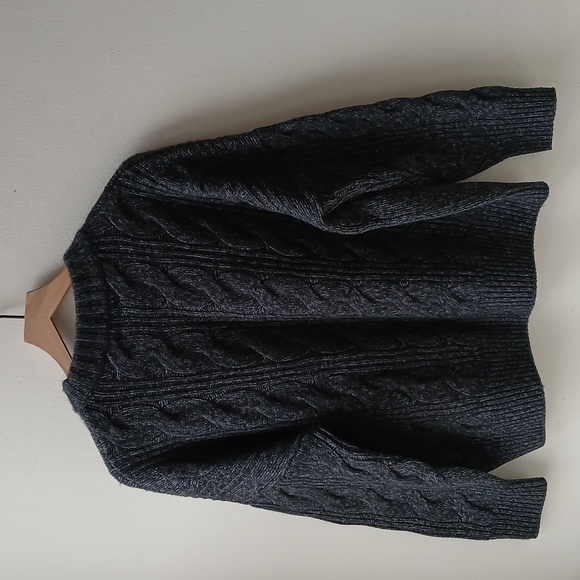 Naadam Wool Cable Knit Chunky Sweater Gray Women's Medium - Picture 3 of 6